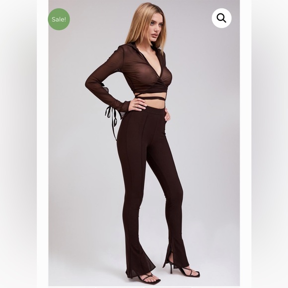 House of CB Mistress Rocks Calm Cocoa Mesh Set (Brown) Size XS - Picture 2 of 5